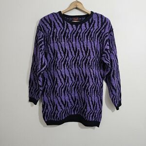 Vintage Heat Funky Purple Knit Tunic Sweater
